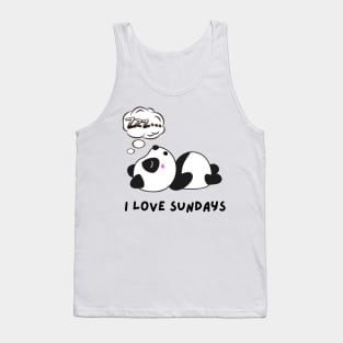 Sleeping panda I love Sundays Tank Top